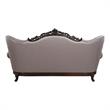 Pemberly Row Modern Sofa with 5 Pillows in Taupe and Antique Oak