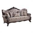 Pemberly Row Modern Sofa with 5 Pillows in Taupe and Antique Oak