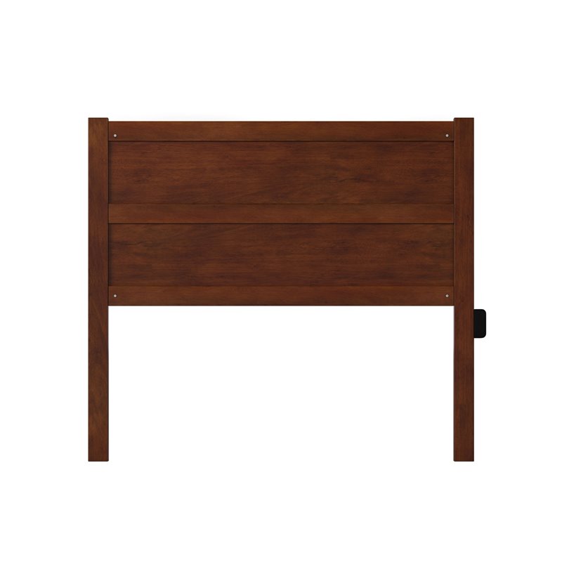 Pemberly Row Solid Wood Full Size Mid-Century Headboard in Walnut