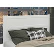 Pemberly Row Solid Wood Queen Size Headboard with USB Charging Station in White
