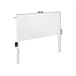 Pemberly Row Solid Wood Queen Size Headboard with USB Charging Station in White