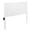 Pemberly Row Solid Wood Queen Size Headboard with USB Charging Station in White