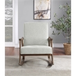 Pemberly Row Rocker in Smoke Ash Fabric with Brushed Brown Finish Frame