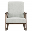 Pemberly Row Rocker in Smoke Ash Fabric with Brushed Brown Finish Frame