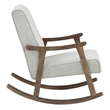 Pemberly Row Rocker in Smoke Ash Fabric with Brushed Brown Finish Frame