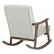Pemberly Row Rocker in Smoke Ash Fabric with Brushed Brown Finish Frame