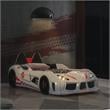 Pemberly Row Plastic Twin Race Car Bed with LED Light in White