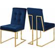 Pemberly Row Contemporary Transitional Navy Velvet Dining Chair