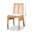 Pemberly Row Modern Bohemian Natural Brown Rattan 2-Piece Dining Chair Set