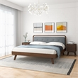 Pemberly Row Fabric Upholstered King Platform Bed in Gray