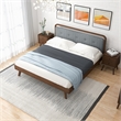 Pemberly Row Fabric Upholstered King Platform Bed in Gray