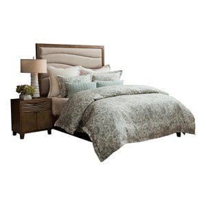 Pemberly Row 7-piece Fabric Queen Duvet Set in Spa Blue/Natural