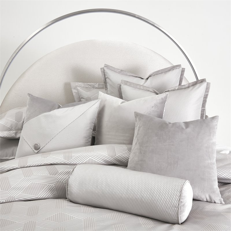Pemberly Row 10-piece Feather Fill Fabric King Duvet Set in Dove Gray