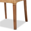 Pemberly Row Modern Brown Wood and Rattan 2-Piece Dining Chair Set