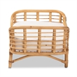 Pemberly Row Modern Bohemian Natural Brown Rattan Pet Bed with Cushion
