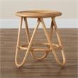 Pemberly Row Contemporary Bohemian Natural Brown Rattan End Table