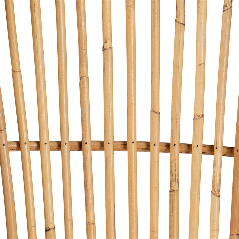 Pemberly Row Modern Bohemian Natural Brown Rattan 2-Piece Dining Chair Set