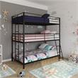 Pemberly Row Metal Triple Bunk Bed Bed for Kids Twin/Twin/Twin in Black