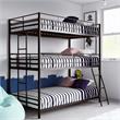 Pemberly Row Metal Triple Bunk Bed Bed for Kids Twin/Twin/Twin in Black