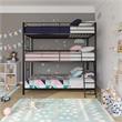 Pemberly Row Metal Triple Bunk Bed Bed for Kids Twin/Twin/Twin in Black