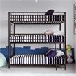 Pemberly Row Metal Triple Bunk Bed Bed for Kids Twin/Twin/Twin in Black