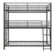 Pemberly Row Metal Triple Bunk Bed Bed for Kids Twin/Twin/Twin in Black