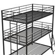 Pemberly Row Metal Triple Bunk Bed Bed for Kids Twin/Twin/Twin in Black