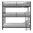 Pemberly Row Metal Triple Bunk Bed Bed for Kids Twin/Twin/Twin in Black
