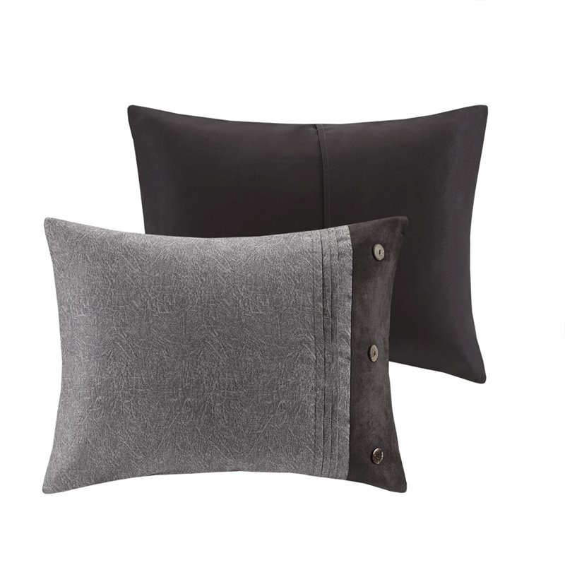 Pemberly Row 7-Piece Polyester Microsuede Comforter Set in Gray