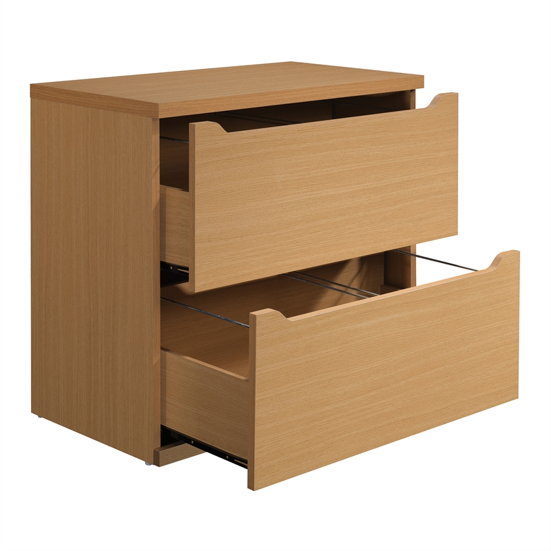 Pemberly Row 2-Drawer Wood Lateral File with Lockdowel in Natural Finish