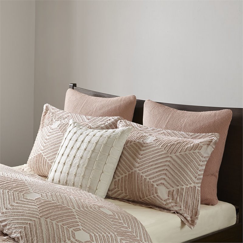 Pemberly Row Cotton Full/Queen Duvet Cover Set in Blush Pink Finish