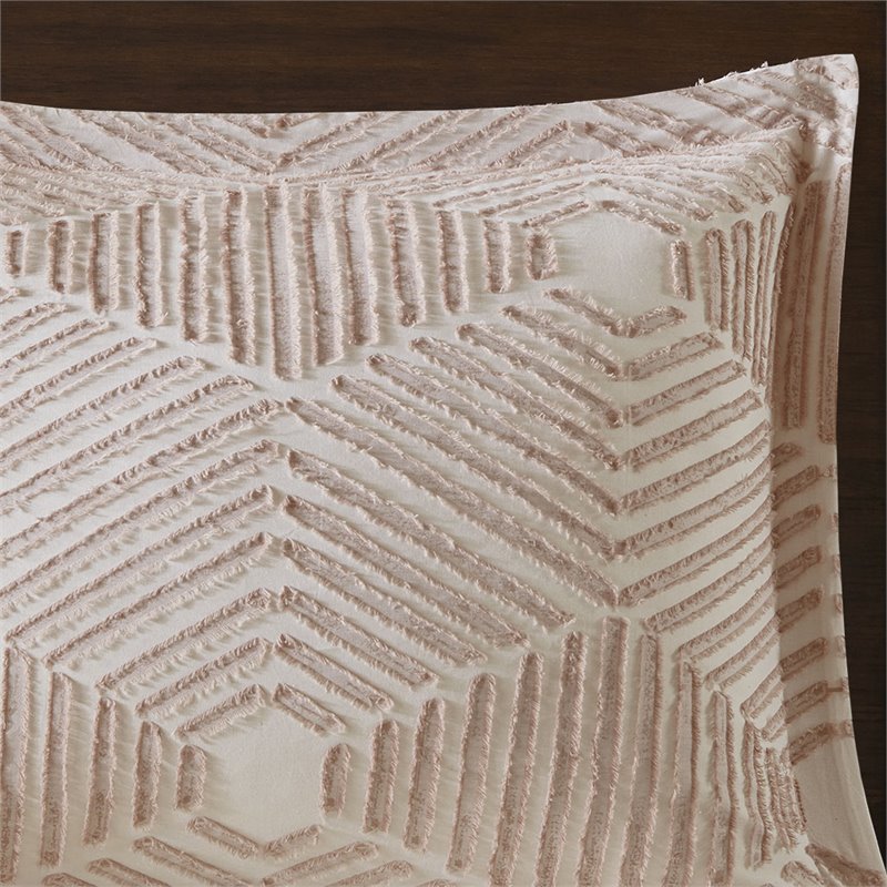 Pemberly Row Cotton Full/Queen Duvet Cover Set in Blush Pink Finish