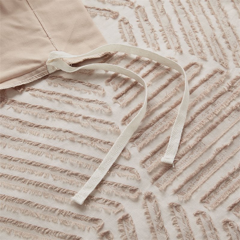 Pemberly Row Cotton Full/Queen Duvet Cover Set in Blush Pink Finish