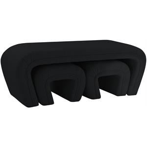 pemberly row modern / contemporary black boucle fabric bench