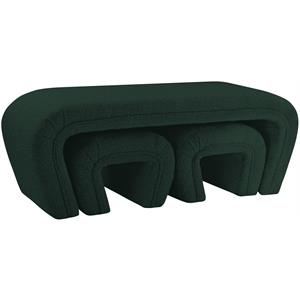 pemberly row modern / contemporary green boucle fabric bench