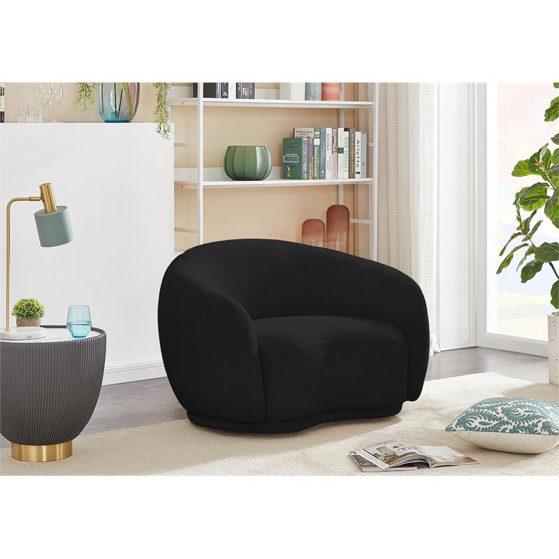 Pemberly Row Modern / Contemporary Black Boucle Fabric Chair