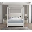 Pemberly Row Contemporary Transitional Cream Finish Queen Bed