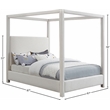 Pemberly Row Contemporary Transitional Cream Finish Queen Bed