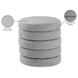 Pemberly Row Modern / Contemporary Gray Boucle Fabric Ottoman/Stool