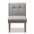 Pemberly Row Gray Velvet Upholstered and Brown Wood Dining Chair