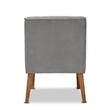 Pemberly Row Gray Velvet Upholstered and Brown Wood Dining Chair