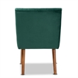 Pemberly Row Green Velvet Upholstered and Brown Wood Dining Chair