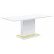 Pemberly Row Wooden Rectangular Top Dining Table in White High Gloss