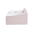 Pemberly Row Light Pink Velvet Fabric Queen Size Daybed with Trundle