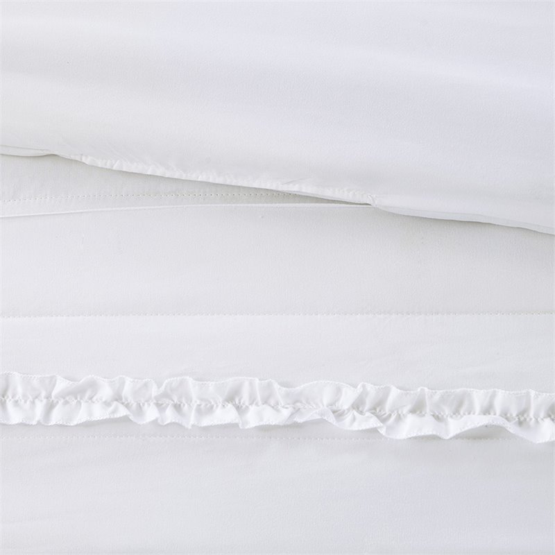 Pemberly Row Polyester Microfiber 2-in-1 Full/Queen Duvet in White