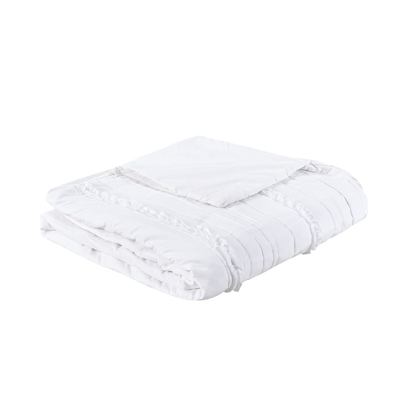 Pemberly Row Polyester Microfiber 2-in-1 Full/Queen Duvet in White