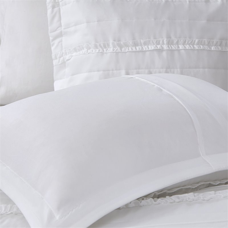Pemberly Row Polyester Microfiber 2-in-1 Full/Queen Duvet in White