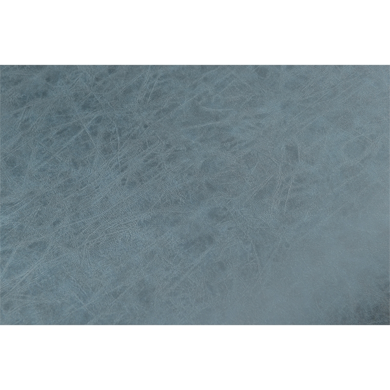 Pemberly Row Swivel Chair 2-Pack in Navy Faux Leather with Black Legs