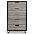 Pemberly Row Modern Wood 5-Drawer Dresser in Vintage Gray Oak