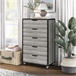 Pemberly Row Modern Wood 5-Drawer Dresser in Vintage Gray Oak
